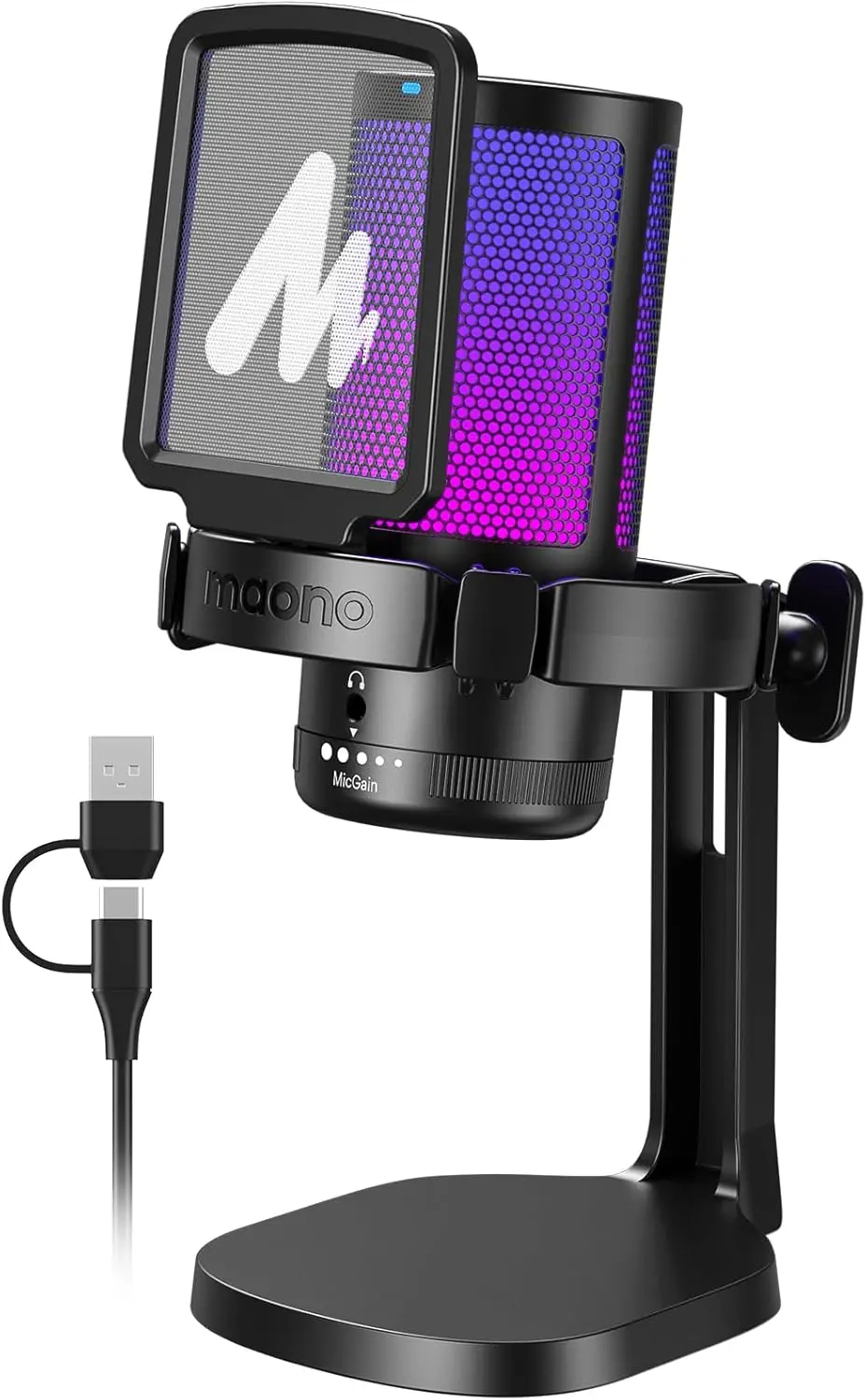 ohne Arm Maono Gaming USB Mikrofon DGM20 Test Review Gaming Mikro Test Review