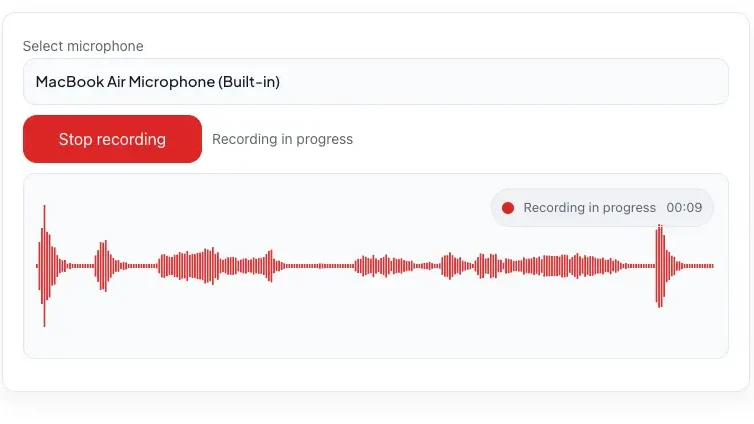 Record microphone - Voice recording in browser - Audio Recorder