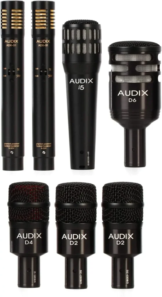 Audix DP-7 Mikrofon-Zusammenstellung für Drum-Sets mit 7 Mikrofonen und Zubehör